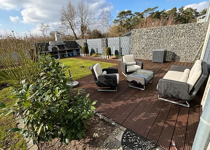 Wood&stone - Modernes Haus In Seenaehe Am Tankumsee Mit Terrasse, Outdoorkueche, Kamin, Homeoffice Bereich & Voll Ausgestatteter Kueche Im Naherholungsgebiet Apartamento *
